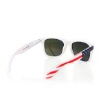 SHADERZ Classic Eyewear Retro 80's American USA Flag 4th of July Frame Sunglasses (White/Ice Blue, 52)