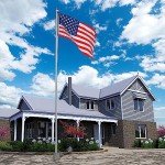 Yescom Upgraded 30FT Sectional Aluminum Flagpole 24-30mph 3'x5' US American Flag Ball Fly 2 Flags for Residential Yard Commercial Outdoor