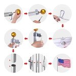 Yescom Upgraded 30FT Sectional Aluminum Flagpole 24-30mph 3'x5' US American Flag Ball Fly 2 Flags for Residential Yard Commercial Outdoor