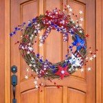 obbsie 6pcs Patriotic Artificial Berry Stems, 23.6“ Red Blue White Pip Stars Picks 4th of July Table Centerpiece for Home Independence Day Memorial Day Party Office Decorations
