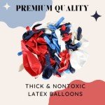 Red Blue White Balloons Arch Garland for Baseball Party Decorations Labor Nautical Balloons Navy Pearl Light Blue Latex Balloon for Superhero Birthday Britain Sporting 4th of July Independence Day