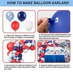 Red Blue White Balloons Arch Garland for Baseball Party Decorations Labor Nautical Balloons Navy Pearl Light Blue Latex Balloon for Superhero Birthday Britain Sporting 4th of July Independence Day
