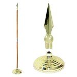 Super Tough Indoor Flag Pole kit 7ft - Metal Spear - Gold Texture Base - Aluminum Flagpole with Brass Finish - Heavy Duty Inside House Flagstaff - Interior Shaft and Stand - No Ensign Included