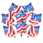 Deermon 4th of July Star Shaped American Flag Celebration Party Balloons, 18 Inches Patriotic Party Foil Balloon For Independence Day, Veterans Day, Memorial Day, US Election Holiday Event Decorations