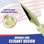 Super Tough Indoor Flag Pole kit 7ft - Metal Spear - Gold Texture Base - Aluminum Flagpole with Brass Finish - Heavy Duty Inside House Flagstaff - Interior Shaft and Stand - No Ensign Included