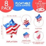 Deermon 4th of July Star Shaped American Flag Celebration Party Balloons, 18 Inches Patriotic Party Foil Balloon For Independence Day, Veterans Day, Memorial Day, US Election Holiday Event Decorations