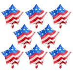 Deermon 4th of July Star Shaped American Flag Celebration Party Balloons, 18 Inches Patriotic Party Foil Balloon For Independence Day, Veterans Day, Memorial Day, US Election Holiday Event Decorations