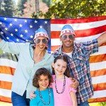 4th of July USA Flag Patriotic Party Accessories Include Independence Day American Flag Sun Visor Sunglasses Earrings Patriotic Bead Necklaces for USA Patriotic Party Favors Supplies Decor