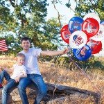 Lewtemi 48 Pieces 4th of July Balloons Decorations Patriotic Independence Day American Flags Party Balloons Blue Red White Decor for Fourth of July Memorial Day, USA Patriotic Party Decor (Simple)