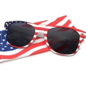 Holiday Hero 1pc USA Sunglasses, American Flag Sunglasses for Men Women, UV protection July 4, Polarized Sunglasses