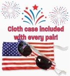 Holiday Hero 1pc USA Sunglasses, American Flag Sunglasses for Men Women, UV protection July 4, Polarized Sunglasses