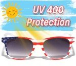 Holiday Hero 1pc USA Sunglasses, American Flag Sunglasses for Men Women, UV protection July 4, Polarized Sunglasses
