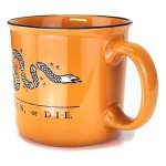 AK Ready Join Or Die Ceramic Coffee Cup Mug Large 17 oz Size Latte, Tea, Water Gadsden Bedford Flag Revolutionary War 1776 Patriotic Fathers Day Dont Tread on Me