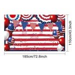 Blulu Memorial Day Backdrop Banner Patriotic Background 4th of July Independence Day Decorations American Flag Patriotic Sign Backdrop Prop Stars Stripes Background Party Supplies 6.1 x 3.6 ft