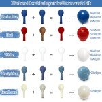 Red Blue White Balloon Garland - Double Stuffed Royal Blue Red Balloons Pearl White Sand Pastel Latex Arch Kit for Birthday 4th of July Graduation Wedding Nautical Patriotic Party Decorations