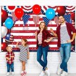 Blulu Memorial Day Backdrop Banner Patriotic Background 4th of July Independence Day Decorations American Flag Patriotic Sign Backdrop Prop Stars Stripes Background Party Supplies 6.1 x 3.6 ft