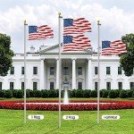 16 Ft Flag Poles for Outside House Inground - 13 Gauge Super Thick Flag Pole Kit - Heavy Duty Aluminum Flagpole with 3x5 American Flag - Outdoor Sectional Flagpoles for Yard, Residential, Commercial