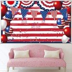 Blulu Memorial Day Backdrop Banner Patriotic Background 4th of July Independence Day Decorations American Flag Patriotic Sign Backdrop Prop Stars Stripes Background Party Supplies 6.1 x 3.6 ft