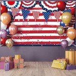 Blulu Memorial Day Backdrop Banner Patriotic Background 4th of July Independence Day Decorations American Flag Patriotic Sign Backdrop Prop Stars Stripes Background Party Supplies 6.1 x 3.6 ft