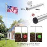 16 Ft Flag Poles for Outside House Inground - 13 Gauge Super Thick Flag Pole Kit - Heavy Duty Aluminum Flagpole with 3x5 American Flag - Outdoor Sectional Flagpoles for Yard, Residential, Commercial