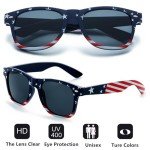 Eyegla Bulk American Sunglasses USA Flag Sunglasses Classic Patriotic Sunglasses 4th of July Party Supplies 10 Pack-Retro 80s Square