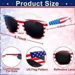 TURNMEON 20 Pairs American Flag Sunglasses UV400 4th of July Accessories USA Flag Patriotic Sunglasses Eyewear Fourth July Women Men Teens Red White and Blue Party Favors Independence Day