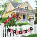 6ft Patriotic Burlap Banner DecorSea July 4 th Decor Burlap Banner USA Bunting American Flag Banners Garlands for Independence Day Decorations (New Square)