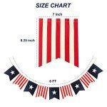 6ft Patriotic Burlap Banner DecorSea July 4 th Decor Burlap Banner USA Bunting American Flag Banners Garlands for Independence Day Decorations (New Square)