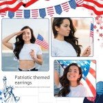 July 4th Independence Day Earrings American Flag Five-pointed Star Earrings Dangle Earrings for Women Independence Day Gifts