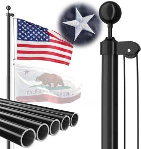 FFILY Heavy Duty Flag Pole, 16 FT Extra Thick Aluminum Flagpole Kit for Outside House In Ground