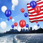 TecUnite 100 Pcs Red White Blue Latex Balloons 15.7 Inch Colorful Round Balloons for 4th of July Decorations Independence Day Patriotic Wedding Birthday Party Decoration