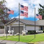 FFILY Heavy Duty Flag Pole, 16 FT Extra Thick Aluminum Flagpole Kit for Outside House In Ground