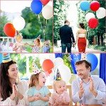 TecUnite 100 Pcs Red White Blue Latex Balloons 15.7 Inch Colorful Round Balloons for 4th of July Decorations Independence Day Patriotic Wedding Birthday Party Decoration