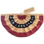 Briarwood Lane Patriotic Decorations American Flag Embroidered Star USA 36" x 18" Flag Buntings for Outside-Tea Stained Patriotic Bunting Banner with Brass Grommets