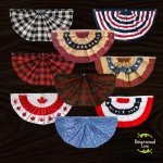 Briarwood Lane Patriotic Decorations American Flag Embroidered Star USA 36" x 18" Flag Buntings for Outside-Tea Stained Patriotic Bunting Banner with Brass Grommets