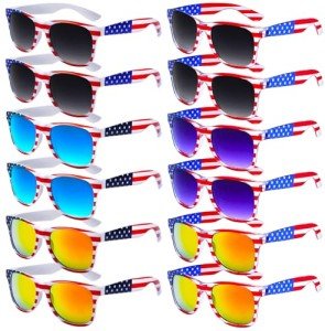 knliwkm American Flag Sunglasses for Men USA American Flag Glasses Fourth of July Accessories