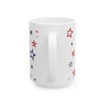 Lightfire Printing Patriotic American Flag Cup Novelty Coffee Mug for Office and Home Indepedance Day, Presidents Day, 4th of July Gifts – 11oz or 15oz (14 - American Star Pattern, 15oz)