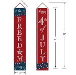 ORIENTAL CHERRY 4th of July Decor - Patriotic Decorations - Red, White, and Blue Banner - 14" x 72" - Weather Resistant - 2 Pack