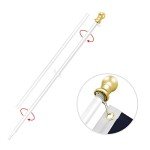 Flag Pole by USA Flag Co. Free-Spin Anti-Wrap Residential or Commercial 6 ft. 1-Inch Diameter Outdoor Flagpole (Vivid White)