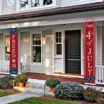 ORIENTAL CHERRY 4th of July Decor - Patriotic Decorations - Red, White, and Blue Banner - 14" x 72" - Weather Resistant - 2 Pack