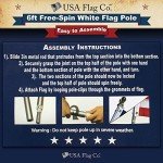 Flag Pole by USA Flag Co. Free-Spin Anti-Wrap Residential or Commercial 6 ft. 1-Inch Diameter Outdoor Flagpole (Vivid White)