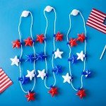 JOYIN 3 PCS 4th of July LED Necklaces, Patriotic Light up Necklace with Stars Red White and Blue Accessories in 6 Different Flicker Modes for 4th of July Party Favors, Memorial Day,Independence Day