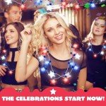 JOYIN 3 PCS 4th of July LED Necklaces, Patriotic Light up Necklace with Stars Red White and Blue Accessories in 6 Different Flicker Modes for 4th of July Party Favors, Memorial Day,Independence Day