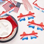 4th of July Star Glasses 12 Pairs Fourth of July Party Favors Red Blue White American Flag Sunglasses for Kids Women Independence Day Gifts Patriotic Sunglasses for Pool Party in USA Decorations