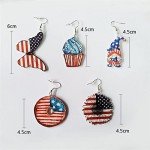 Acrylic Patriotic Earrings American Flag Printed Earring Sunflower Butterfly Gnome Independence Day Drop Dangle Earring for Women 4th of July Jewelry Gift-gnome