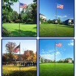 Tzechkii 25FT 12 Gauge Extra Thick Aluminum Flag Pole Kit, Heavy Duty Flag Poles for Outside House Inground, High Wind Resistance with Embroidered American Flag for Residential, Commercial(Black 25FT)
