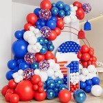 Red White Blue Balloon Garland Arch Kit for 4th of July Independence Day Veterans Memorial Day Baby Shower Birthday Party Baseball Patriotic Theme Party Red White and Blue Decorations