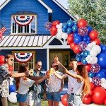 Red White Blue Balloon Garland Arch Kit for 4th of July Independence Day Veterans Memorial Day Baby Shower Birthday Party Baseball Patriotic Theme Party Red White and Blue Decorations