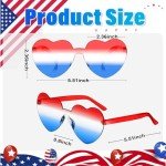 Veramz 10Pcs 4th of July Glasses Fourth of July Decorations Heart Shaped Sunglasses Rimless Fun Patriotic Sunglasses for Independence Day Accessories USA Red White Blue Party Favors Women Men Kids