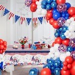 Red White Blue Balloon Garland Arch Kit for 4th of July Independence Day Veterans Memorial Day Baby Shower Birthday Party Baseball Patriotic Theme Party Red White and Blue Decorations